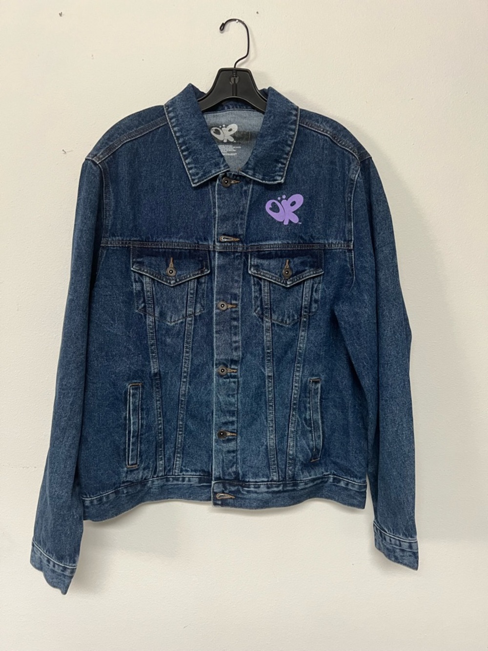 OR Dark Blue Denim Jacket with Purple Logo - Women's Trucker